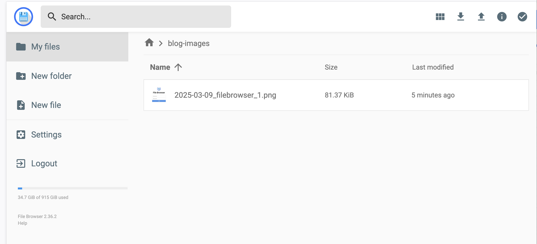 FileBrowser首页